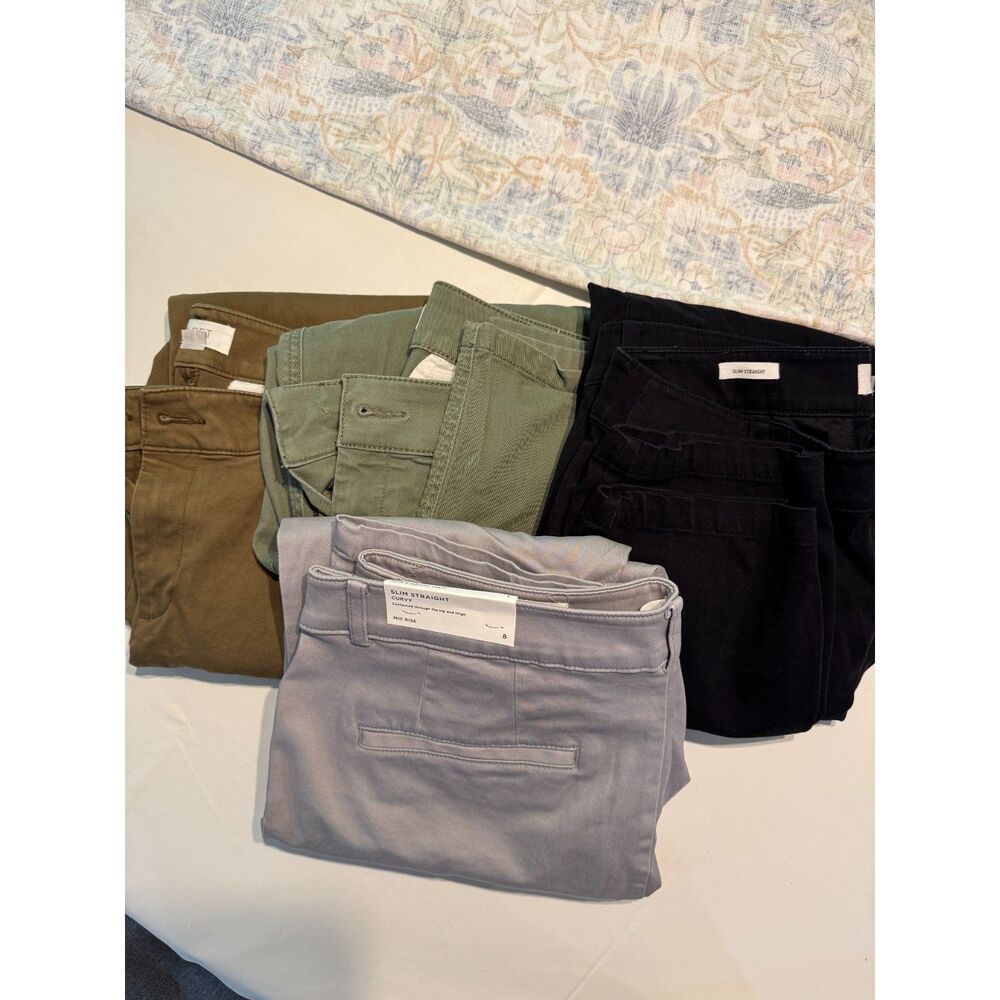 4 pair bundle - Loft Mid-Rise Slim Straight Curvy Pants - one NWT